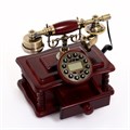 Ретро-телефон с выдвижным ящиком, темное дерево, 16х23х25 см 2522819 - фото 16777314