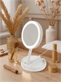 Зеркало Luazon KZ-09, подсветка, настольное, 30 × 16 × 16 см, увеличение х 10, USB, белое 3640408 - фото 16779120