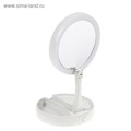 Зеркало Luazon KZ-09, подсветка, настольное, 30 × 16 × 16 см, увеличение х 10, USB, белое 3640408 - фото 16779123