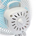 Вентилятор Luazon LOF-04, настольный, 15 Вт, 15 см, 2 режима, пластик, бело-голубой 4021009 - фото 16779207