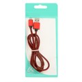 Кабель Luazon, Lightning - USB, 1 А, 1 м, оплётка нейлон, красный 4449940 - фото 16780140