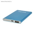 Внешний аккумулятор LuazON PB-19, 4000 мАч, USB, 1 А, индикатор, металл, синий 4311103 - фото 16780739