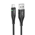 Кабель Hoco U93, USB - Lightning, 2.4 А, 1.2 м, индикатор, черный 7550656 - фото 16784684