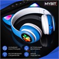 Наушники-Кошки MYBIT W-32, беспроводные, MIC, BT 5.0, AUX, microSD, MP3, 400 мАч, синие 7348414 - фото 16784971