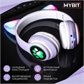 Наушники-Кошки MYBIT W-32, беспроводные, MIC, BT 5.0, AUX, microSD, MP3, 400 мАч, фиолетовые 7348415 - фото 16784983