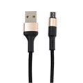 Кабель Hoco X26, microUSB - USB, 2,4 А, 1 м, нейлоновая оплетка, черно-золотистый 7686951 - фото 16785128