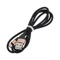 Кабель Hoco X26, microUSB - USB, 2,4 А, 1 м, нейлоновая оплетка, черно-золотистый 7686951 - фото 16785129