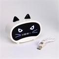 Часы - будильник электронные "Кошка" настольные: колонка, bluetooth, tf-карта, 11.5 см, USB 7550904 - фото 16785532