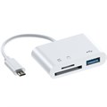 Картридер-OTG Luazon LNCR-099, адаптер MicroUSB, разъемы USB, microSD, SD, белый 7361631 - фото 16785887
