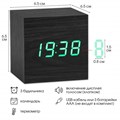 Часы - будильник электронные "Цифра" настольные с термометром, деревянные, 6.5 см, ААА, USB 7533421 - фото 16785989
