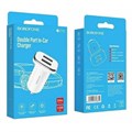 Автомобильное зарядное устройство Borofone BZ12, 2xUSB, 2.4 А, белое 9088801 - фото 16786709