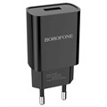 Сетевое зарядное устройство Borofone BA20A, 1 USB, 2.1 А, чёрное 9236959 - фото 16787148