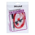 Наушники Krutoff HF-X61, вакуумные, микрофон, 106 дБ, 16 Ом, 3.5 мм, 1 м, красные 9318668 - фото 16787860