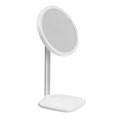 Зеркало Luazon KZ-08, подсветка, настольное, 30 диододов, беспроводная зарядка, лампа, белое 7995416 - фото 16788060