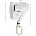 Фен GFmark 6810, настенный, 1200 Вт, 2 режима. белый 9581053 - фото 16789675