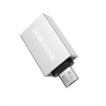 Адаптер Borofone BV2, USB - MicroUSB, серебристый 9088764 - фото 16790189