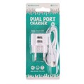 Сетевое зарядное устройство Borofone BA23A, 2xUSB, 2.4 А, кабель microUSB, 1 м, белое 9088846 - фото 16790239