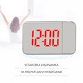 Часы - будильник электронные настольные с проекцией на потолок, календарем, 2ААА, USB 9742339 - фото 16792074