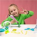 3D ручка Luazon, дисплей, работа с пластиком ABS и PLA, пластик в комплекте, розовая 9729771 - фото 16793731