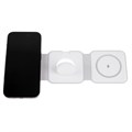 Беспроводное зарядное устройство 3 в 1 A07, 15 W, поддержка MagSafe, складная, белая 9940217 - фото 16795443