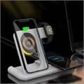 Беспроводное зарядное устройство 3 в 1 Y36, 15 W, складная, подсветка, USB, Type-C, белая 9940222 - фото 16795473