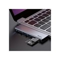 Адаптер-разветвитель (HUB) Baseus UCN3266, Type-C - 2xUSB3.0 + HDMI + PD + TF/SD, серый 9900659 - фото 16795708