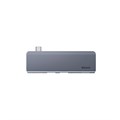 Адаптер-разветвитель (HUB) Baseus UCN3266, Type-C - 2xUSB3.0 + HDMI + PD + TF/SD, серый 9900659 - фото 16795716