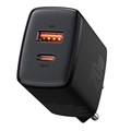 Зарядное устройство Baseus Compact Quick Charger USB+Type-C, 3A, 20W, черный 9900672 - фото 16795773