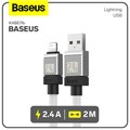 Кабель Baseus, Lightning - USB, 2.4 А, 2 м, белый 9900703 - фото 16795824