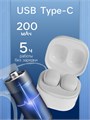 Наушники беспроводные Y6, TWS, вакуумные, BT 5.3, 30/200 мАч, Type-C, подвес, белые 9940123 - фото 16796087