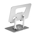 Подставка для планшета, регулируемая складная, поворот на 360°, металл, серебристая 9948944 - фото 16796610