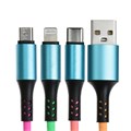 Кабель брелок 3 в 1, MicroUSB/Type-C/Lightning - USB, 2.4 А, разноцветный 9940313 - фото 16797766