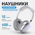 Наушники AKZ MAX10, беспроводные, полноразмерные,  микрофон, подсветка, белые 10184627 - фото 16798269