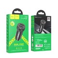 Автомобильное зарядное устройство Hoco Z49, 2 USB, 2.4 А, чёрное 9881797 - фото 16799156