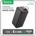 Внешний аккумулятор Hoco J111D, 50000 мАч, 2 USB, 1 Type-C, дисплей, чёрный 9881602 - фото 16799313