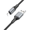 Кабель Hoco X92, Lightning - USB, 2.4 А, 3 м, оплётка силикон, чёрный 9881438 - фото 16799911
