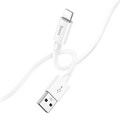 Кабель Hoco X87, Lightning - USB, 2.4 А, 1 м, оплётка силикон, белый 9881445 - фото 16799945