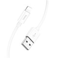 Кабель Hoco X87, Lightning - USB, 2.4 А, 1 м, оплётка силикон, белый 9881445 - фото 16799946