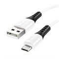 Кабель Hoco X82, MicroUSB - USB, 2.4 А, 1 м, оплётка силикон, белый 9881458 - фото 16799977