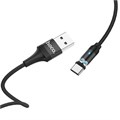 Кабель Hoco U76, Type-C - USB, магнитный разъем, 2 А, 1.2 м , оплетка нейлон, чёрный 9881461 - фото 16799980