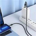 Кабель Hoco U116, Type-C - Lightning, 1.2 м,прозрачный,быстрая зарядка,оплётка нейлон,чёрный 9881480 - фото 16800033
