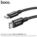 Кабель Hoco X14, Type-C - Type-C, 60 Вт, 3 А, 1 м, передача данных, оплётка нейлон, чёрный 9881551 - фото 16800244