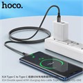 Кабель Hoco X14, Type-C - Type-C, 60 Вт, 3 А, 1 м, передача данных, оплётка нейлон, чёрный 9881551 - фото 16800245