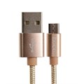 Кабель Hoco X2, Micro USB - USB, 2.4 А, 1 м, текстиль, золотистый 9881559 - фото 16800250