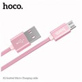 Кабель Hoco X2, Micro USB - USB, 2.4 А, 1 м, текстиль, розовый 9881560 - фото 16800256