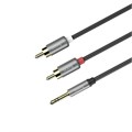 Аудио кабель Hoco UPA10, 2xRCA - jack 3.5mm, 1,5 м, серый 9881587 - фото 16800360