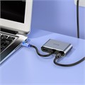 Адаптер Hoco HB30, HDMI/VGA/USB3.0/PD 15 см, серый 9881632 - фото 16800371