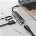 Адаптер Hoco HB23, HDMI/USB3.0/USB2.0/RJ45/PD, 60 ВТ, 3 А, длина кабеля 13.5 см, серый 9881637 - фото 16800418