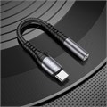 Адаптер Hoco LS33, Type-C (m) - jack 3.5mm (f), 12 см, серый 9881639 - фото 16800431