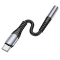 Адаптер Hoco LS33, Type-C (m) - jack 3.5mm (f), 12 см, серый 9881639 - фото 16800435